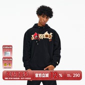 BURNIN 贴贴萌宠系列魔术贴连帽卫衣男秋冬休闲宽松情侣帽衫 上衣