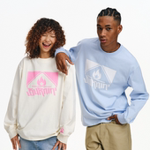 BURNIN 上衣百搭潮 街头情侣同款 小火苗方片logo胸口长袖 T恤男美式