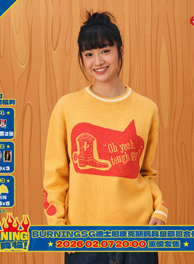 BURNIN*Disney Pixar Toy Story合作系列牛仔靴子圆领毛衣