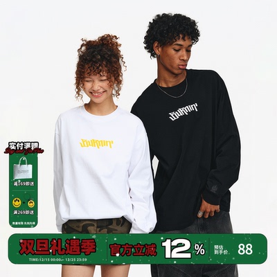 纯棉宽松圆领TEE情侣长袖