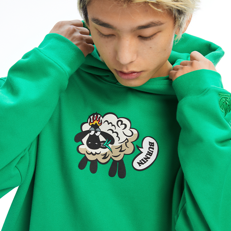 小羊悠哉连帽卫衣上衣外套