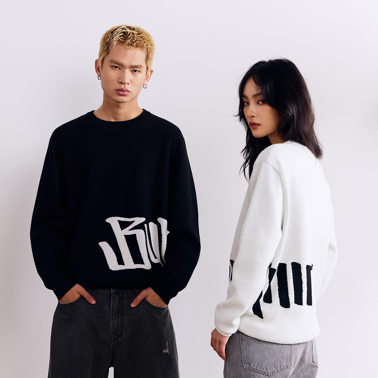 BURNIN*横排LOGO毛衣