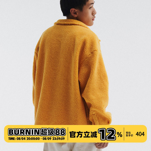 翻领外套BURNIN宽松摇粒绒