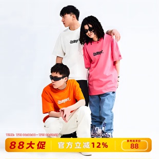 BURNIN T恤 純棉寬松休閑短袖 TEE情侶國潮上衣 橫排LOGO胸口短袖