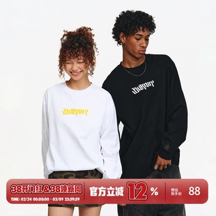 BURNIN*小火苗长袖T恤男女纯棉春夏新款宽松情侣上衣美式打底衫潮