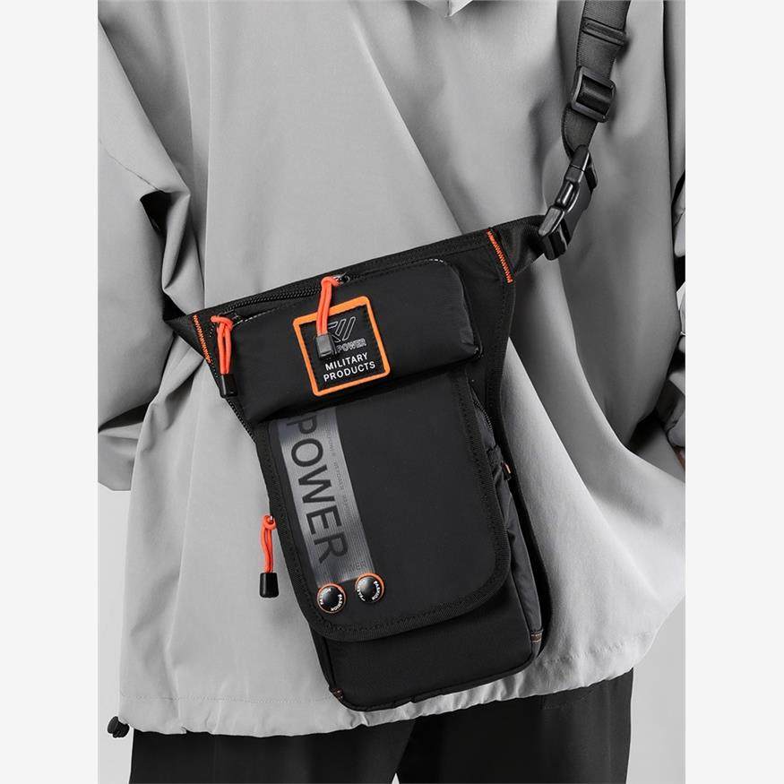 个性腿包男机车风防水尼龙布胸背包休闲运动腰包多口袋单肩斜挎包,箱包皮具/热销女包/男包,男士包袋,淘宝优惠券,粉丝福利购,淘宝优惠卷