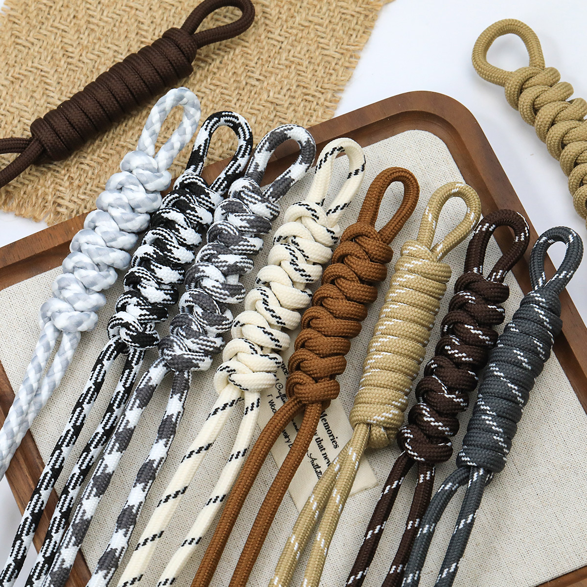 灰棕系伞绳半成品罗马结包挂编织绳手工DIY串珠挂件饰品配件材料