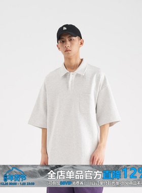 WEDENBORG24SS日系休闲简约纯色320G重磅空气层polo衫短袖T恤男夏