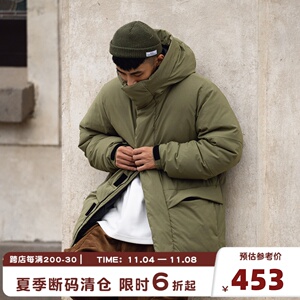 潮WOO专属WEDENBORG原创日系加厚宽松外套户外机能工装羽绒服男