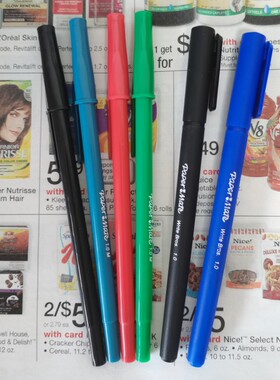 满22元包邮 1支价 美国 比百美paper mate 圆珠笔  1.0mm
