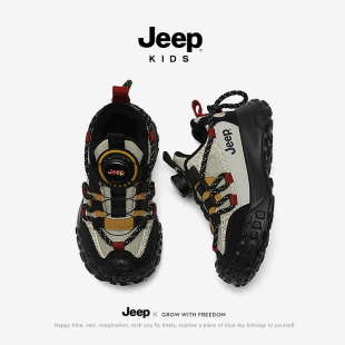 Jeep童鞋加绒老爹鞋2025新款冬季男童保暖二棉鞋女童软底运动鞋