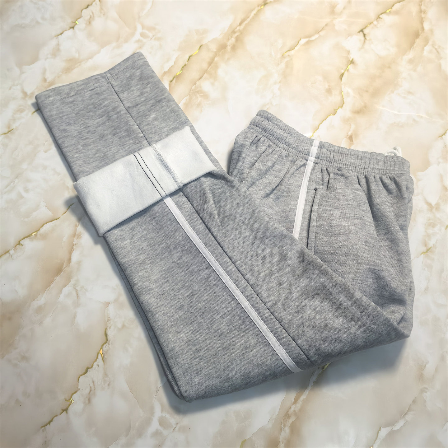 白条一厘米一杠灰色校服裤子冬季