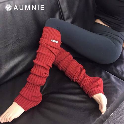 aumnie过膝针织秋冬跑步休闲袜套