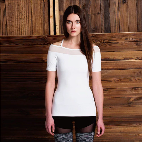 AUMNIE澳弥尼夏克提T恤女纱网短袖速干透气运动健身跑步瑜伽