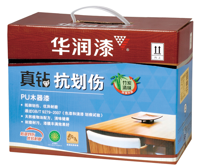 华润漆真钻竹炭木器漆清味抗划伤