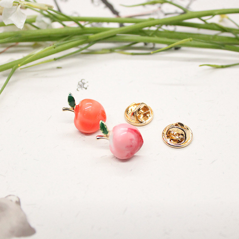 小清新水蜜桃日韩唯美胸针领针衬衣连衣裙领口防走光别针扣女配饰
