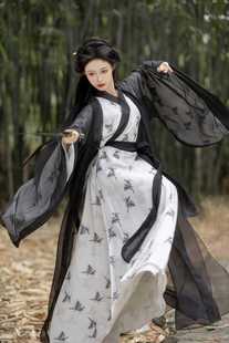 汉服女款交襟汉服女装仙气飘逸古风女剑客古装女超仙侠女风女成人