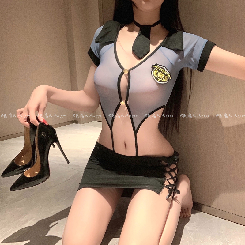 恶魔大人情趣性感诱惑空姐女警制服火辣镂空OL包臀裙秘书角色扮演