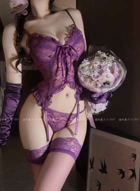 情趣性感蕾丝背心镂空绑带内衣女