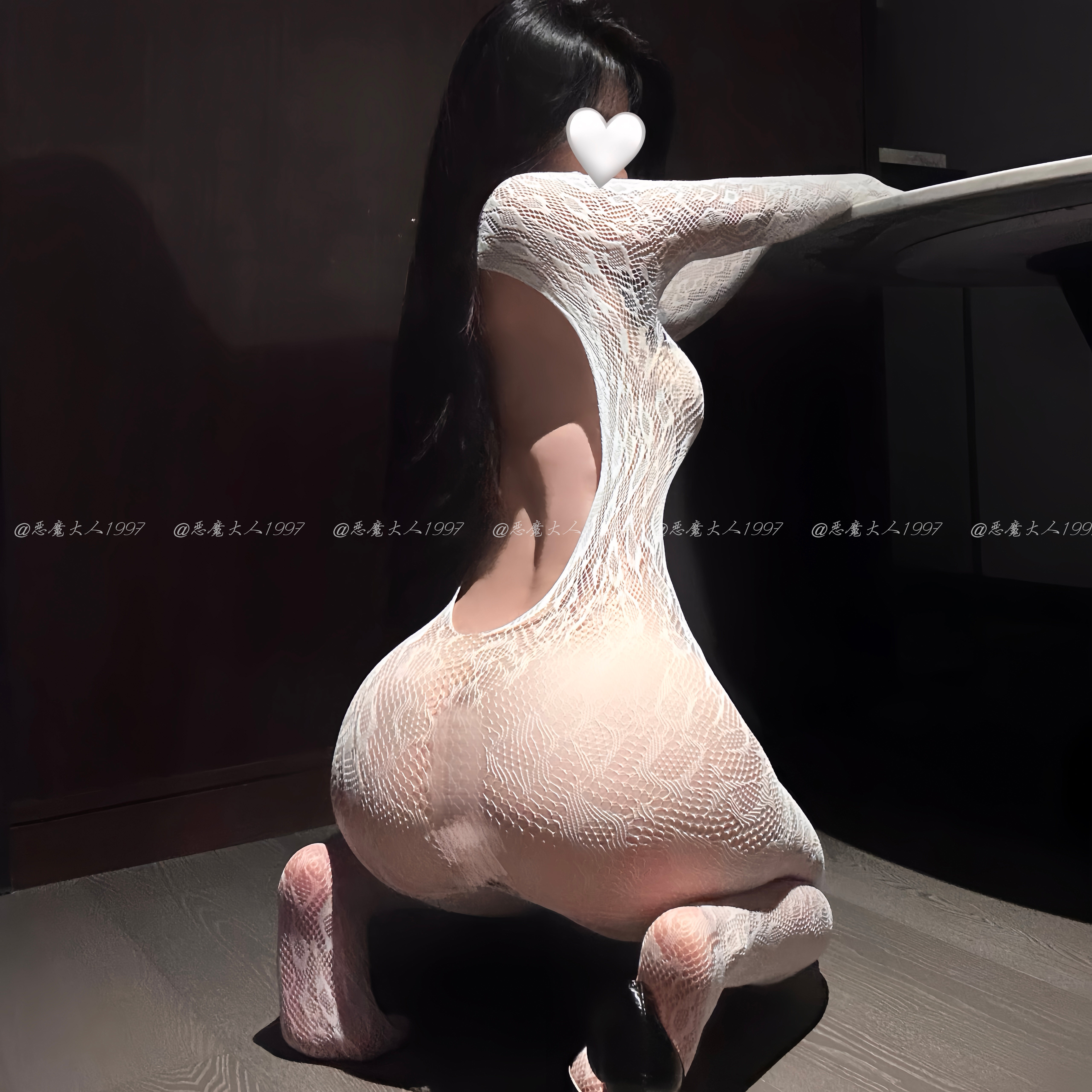 恶魔大人性感豹纹大露背连身袜透视诱惑情趣网衣狂野缕空渔网制服