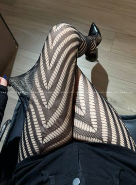 欧美风蜘蛛菱形连裤袜情趣黑丝袜