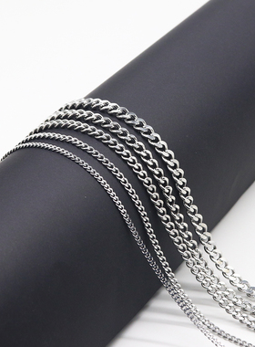 扁平磨链DIY不锈钢简约锁骨链