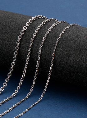 卉萱钛钢款锤十字O型项链欧美简约不锈钢镀18k金锁骨链素链配饰潮