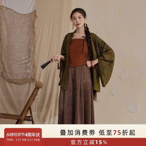 听旬琥珀早春汉服新中式国风套装