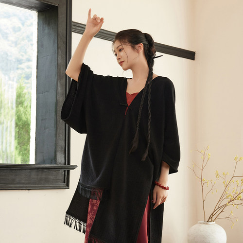 听旬汉服花瓣领宋制改良旋裙