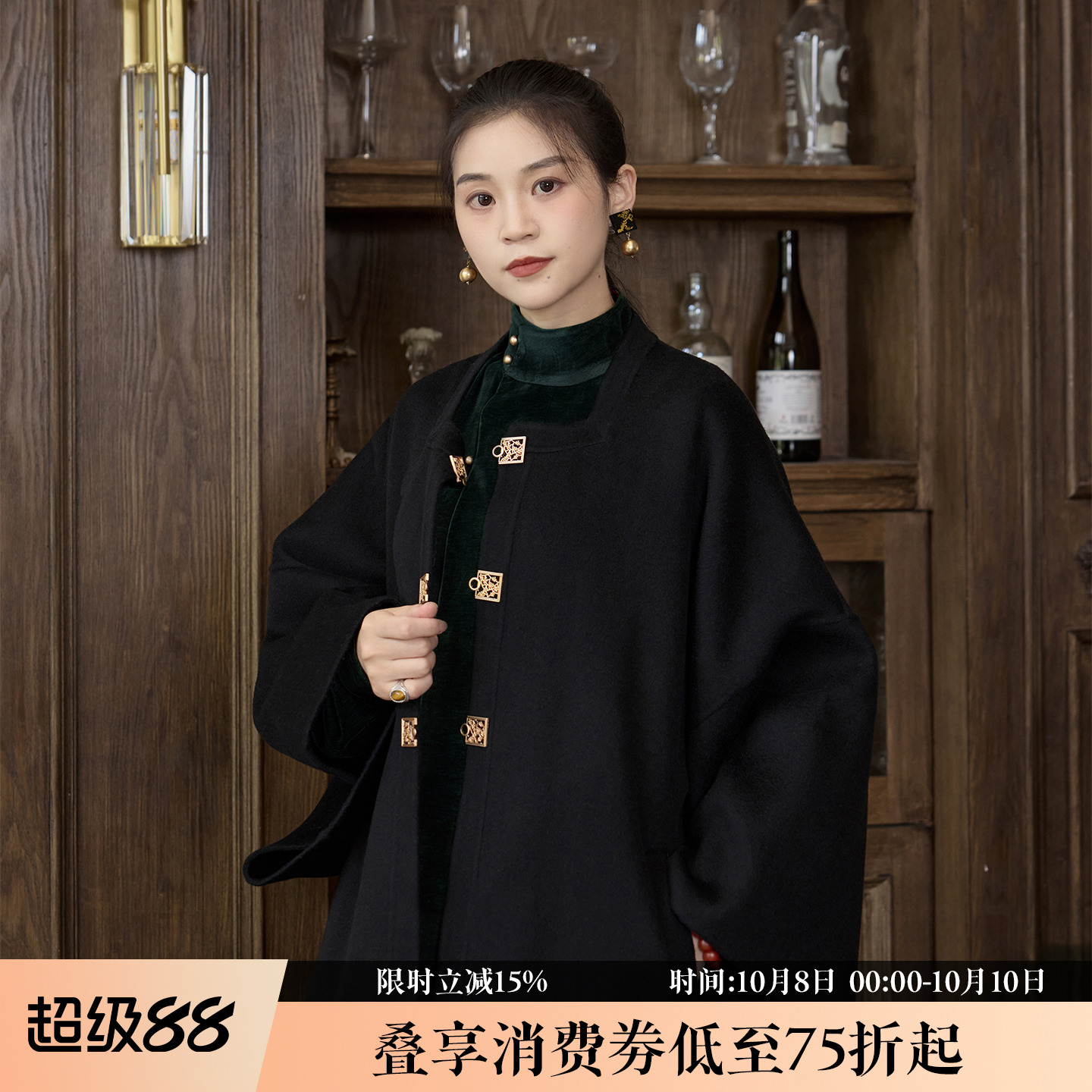 听旬滕王阁序秋冬纯羊毛大衣女