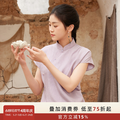 听旬国风中式立领小衫改良六破裙