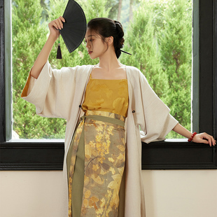 听旬金秋汉服女秋季新款日常穿半身裙改良宋制旋裙新中式背心套装