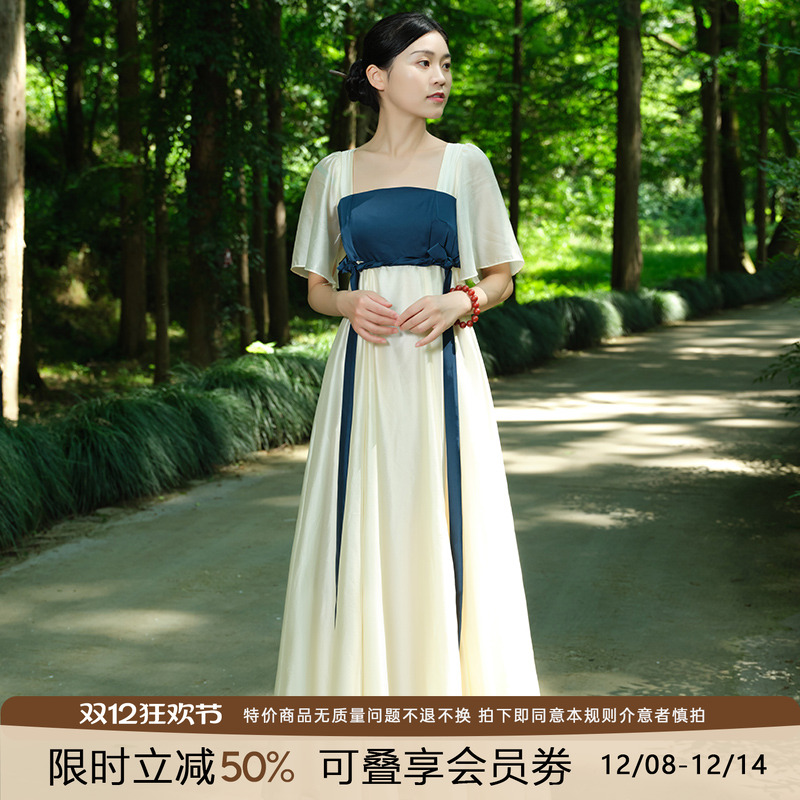 长款连衣裙汉服听旬通勤高腰