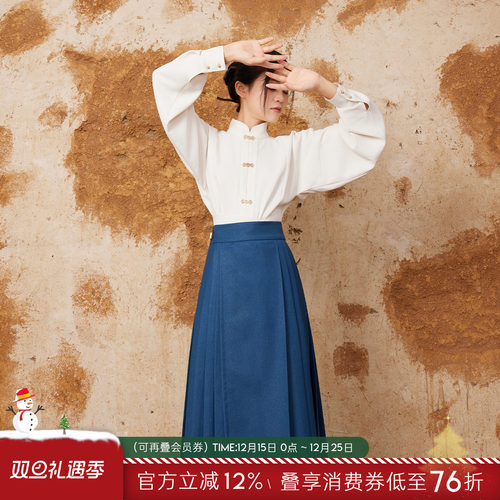 通勤半身马面裙改良汉服听旬早秋