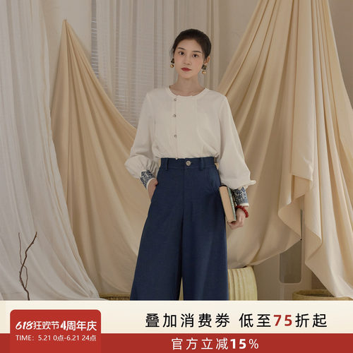 听旬夜郎西早春刺绣仿牛仔汉服