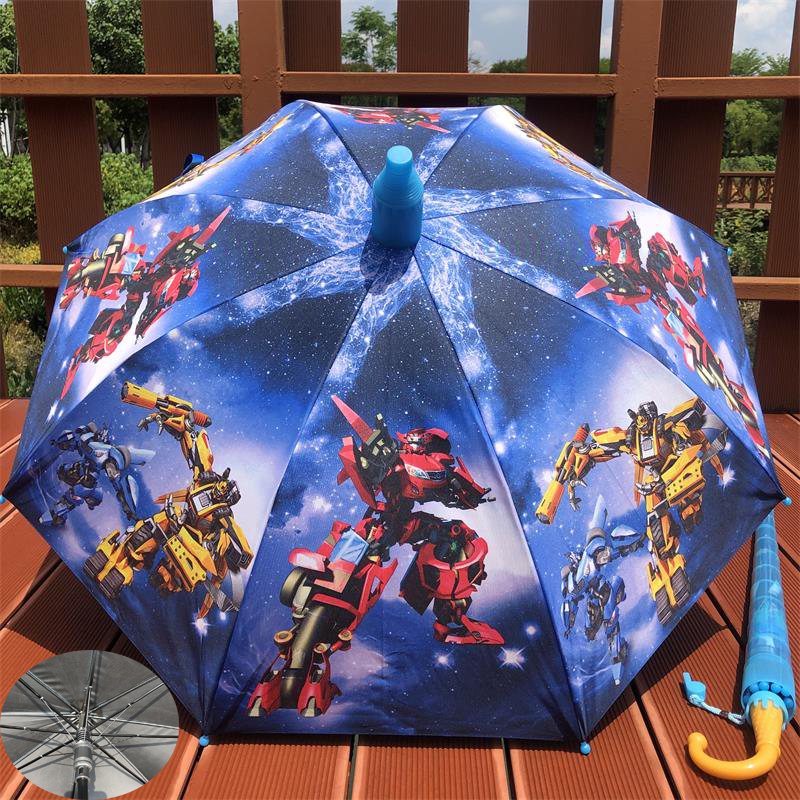 儿童雨伞卡通长柄小孩幼儿园小学生机器人自动轻便遮阳防晒公主伞