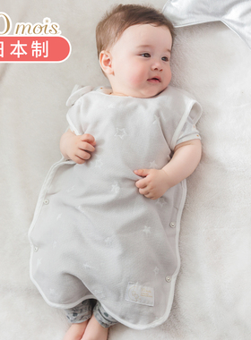 日本10mois二层纱布婴儿睡袋夏季薄款纯棉宝宝睡袋儿童防踢被凉感