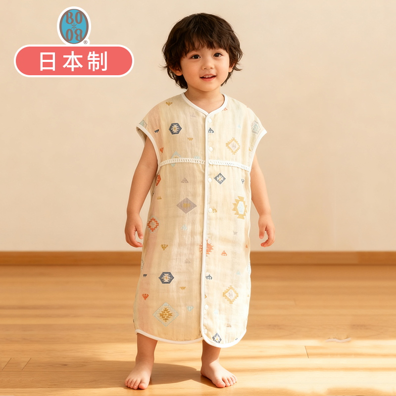 日本进口六层纱布睡袋婴儿童防踢被子神器四季通用宝宝睡袋秋冬款