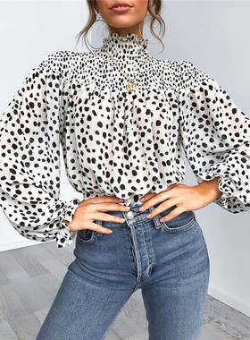 lusa de manga larga con cuello alto y cuello alto para mujer