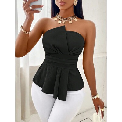 女士纯色修身短款T恤免烫处理