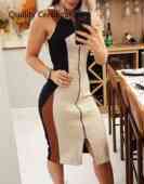 Zipper Design Dress Casual Summer Women Weekend