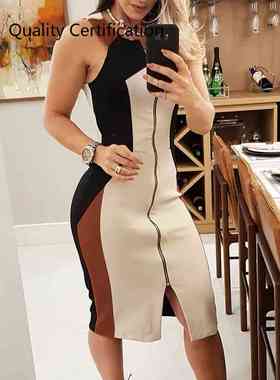 s Zipper Design Summer Dress Women Casual i Weekend Dress