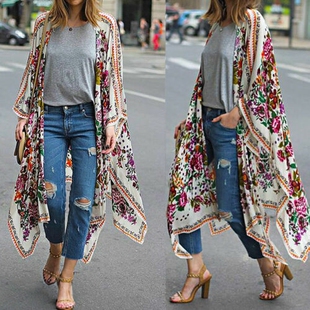 ho chifón abrigo chal Kimono Cardigan