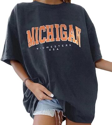 印花短袖宽松T恤上衣女