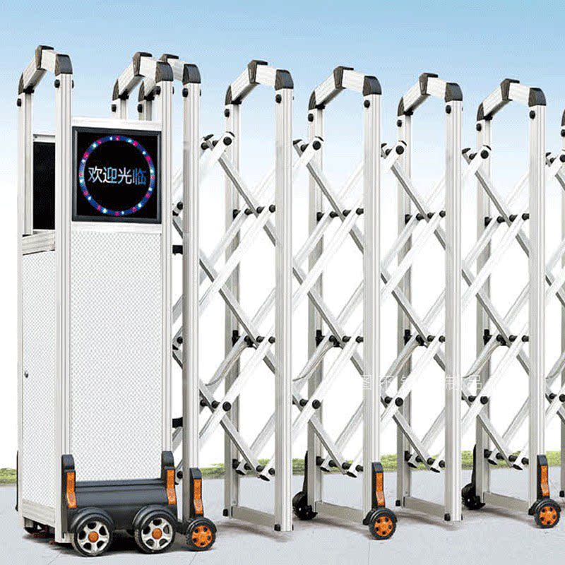 锦绣金刚铝合金伸缩门电动无轨走地门工厂大门小区遥控收缩平移门