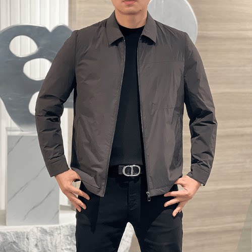 冬季新款高端防风防水保暖面料男士纯色净版白鹅绒羽绒服夹克外套