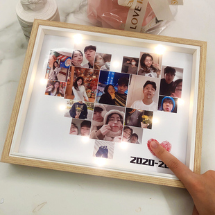 情侣手印相框照片颜料DIY手工手指印泥纪念手膜多闺蜜妇女节礼物