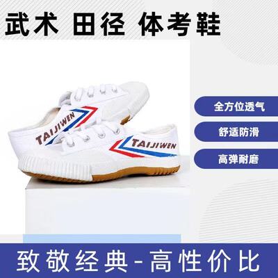 太极文经典休闲帆布鞋低帮武术鞋田径鞋飞跃帆布鞋透气运动训练鞋