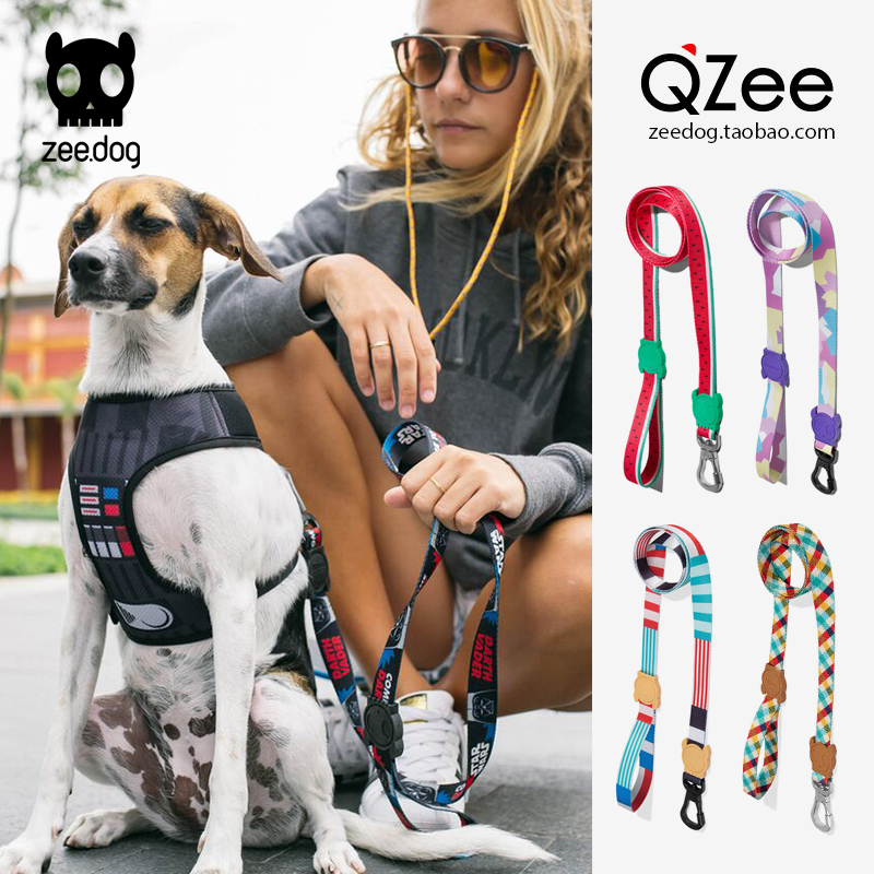 QZee美国Zeedog狗狗牵引绳小中大型犬宠物金毛柯基泰迪法斗遛狗链 宠物/宠物食品及用品 狗牵引绳 原图主图