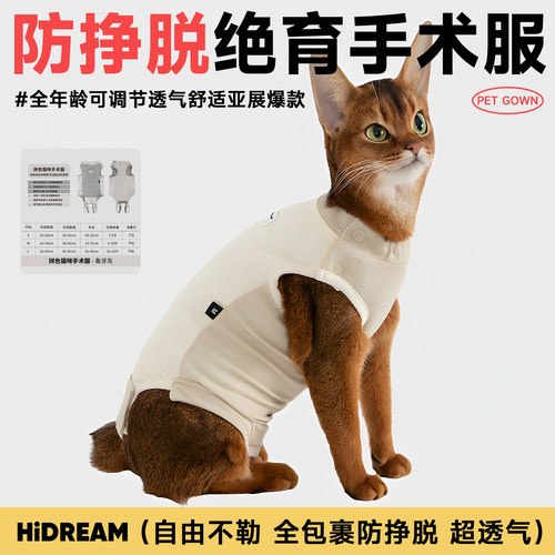 HiDREAM猫咪绝育服术后防舔恢复
